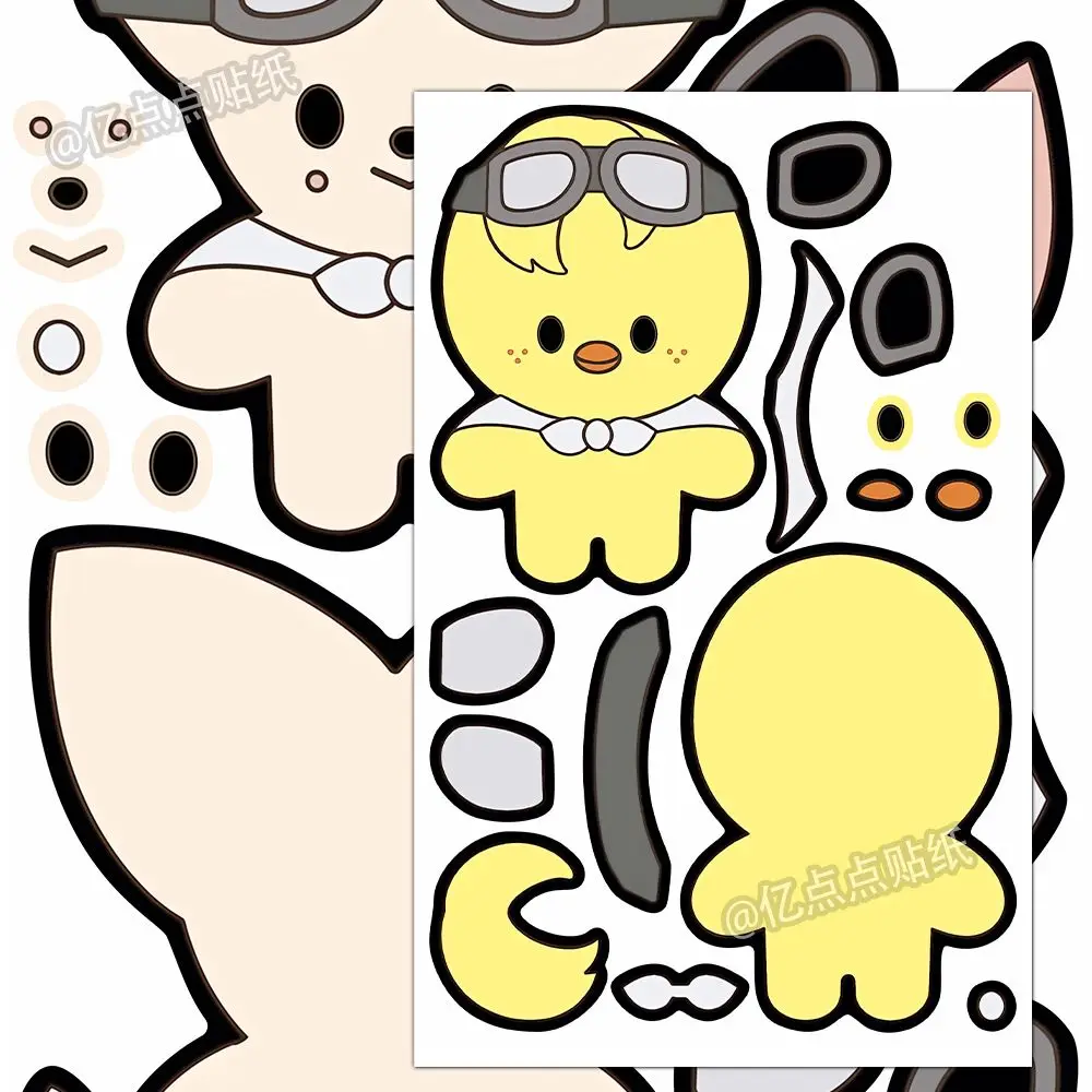 SKzoo habillage puzzle autocollants dessin animé mignon créatif amusant Fang Can Li Longfu jeu autocollants bricolage