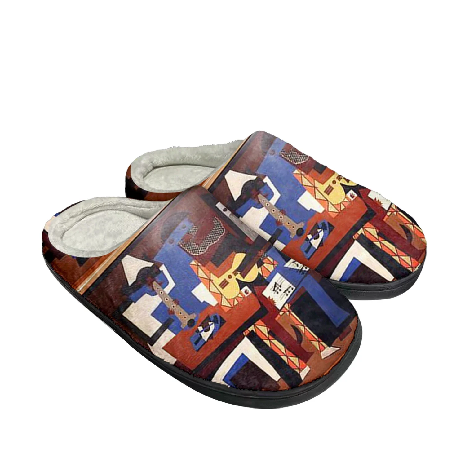 

Picasso Three musicians Home Cotton Slippers High Quality Mens Womens Youth Boy Girl Plush Keep Warm Shoe Custom Thermal Slipper