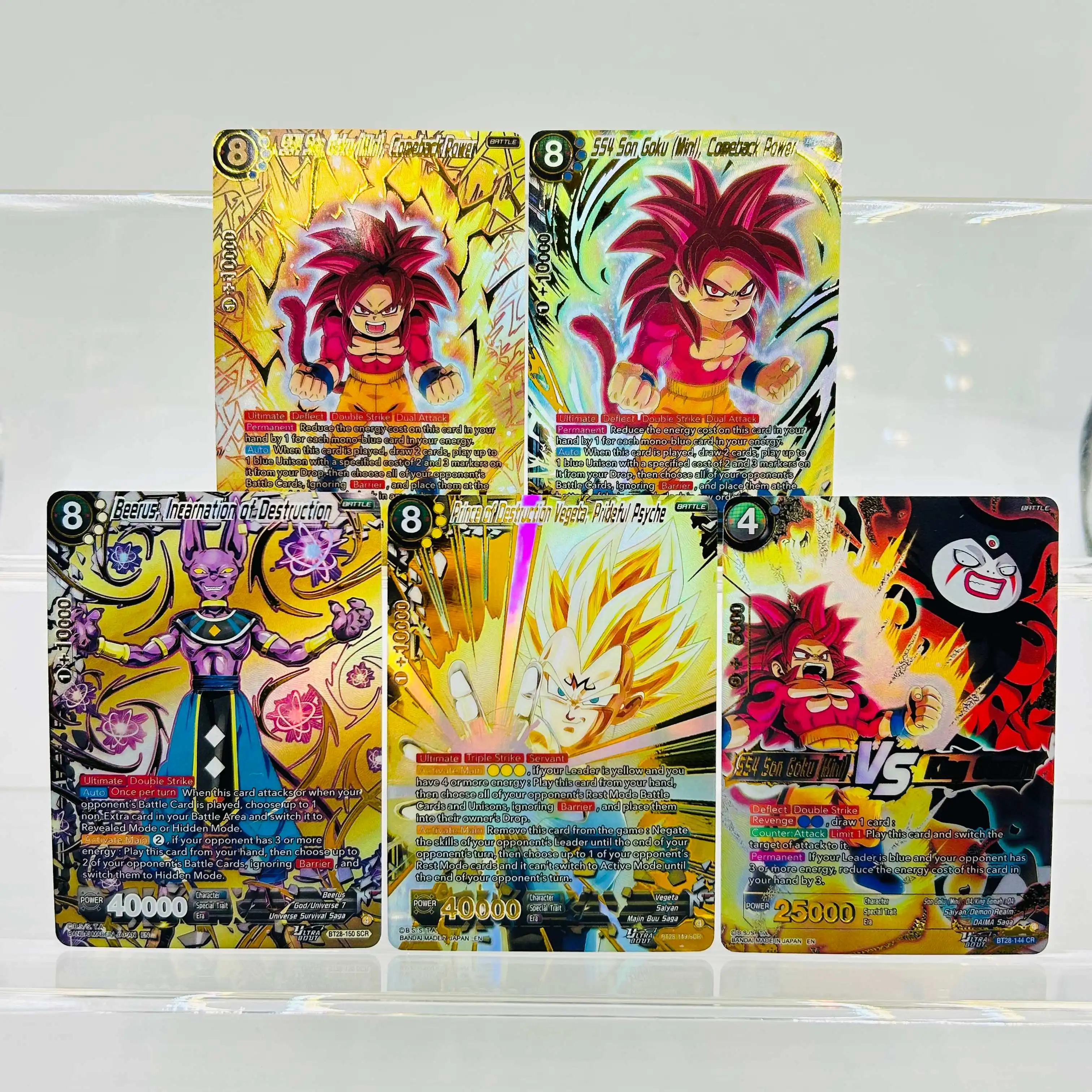 

Набор коллекционных карт Dragon Ball Super TCG 2024 с золотым фольгированием и текстурой, 10 редких карт Gem Mint для коллекционеров DBZ