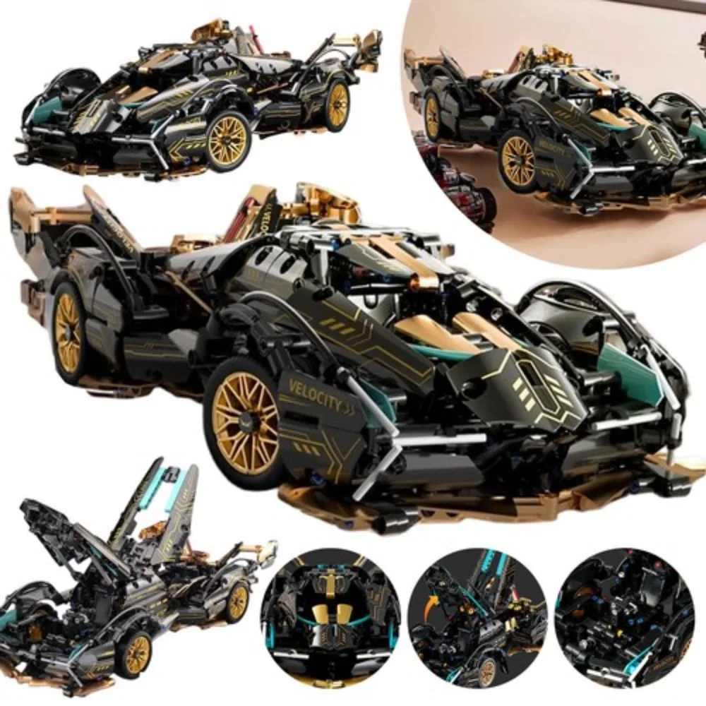 Kit de construction de voiture de sport 1:14 de 1314 pièces, modèle de voiture de course réaliste comme jouet de bricolage captivant, décoration élégante à collectionner pour l'affichage à la maison, excellent choix de cadeau d'anniversaire pour adultes et enfants.