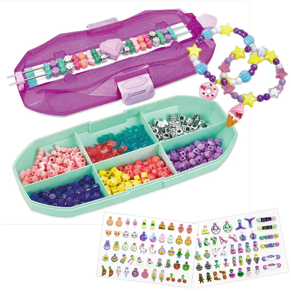 

Iy Handmade Beaded Children's Toy Creative Loose Spacer Beads Crafts Making Bracelet Necklace Jewelry Kit Girl Toy Gift