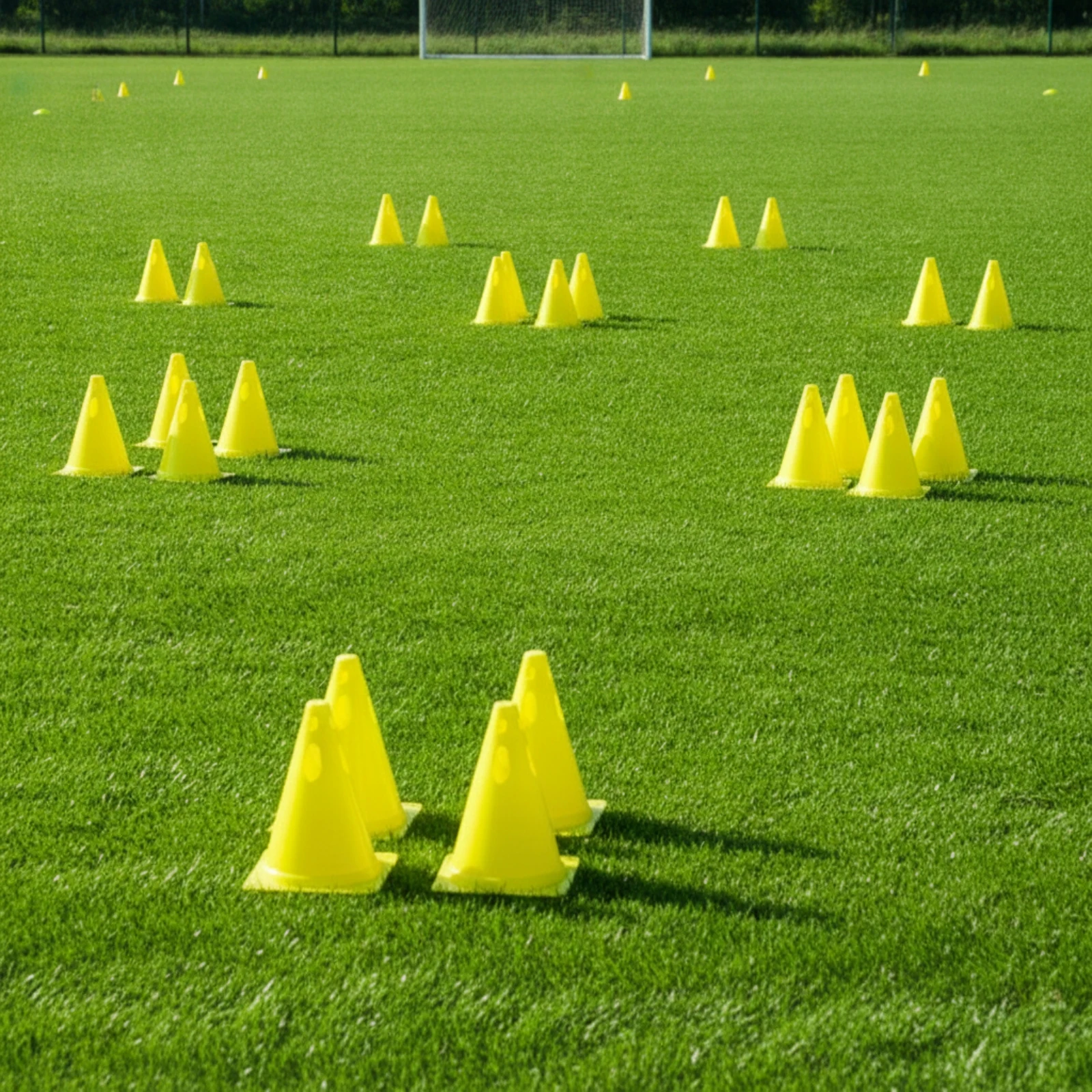 10 cônes d'entraînement de football haute visibilité, marqueurs d'agilité sportifs portables et empilables pour entraîneurs, configuration de terrain