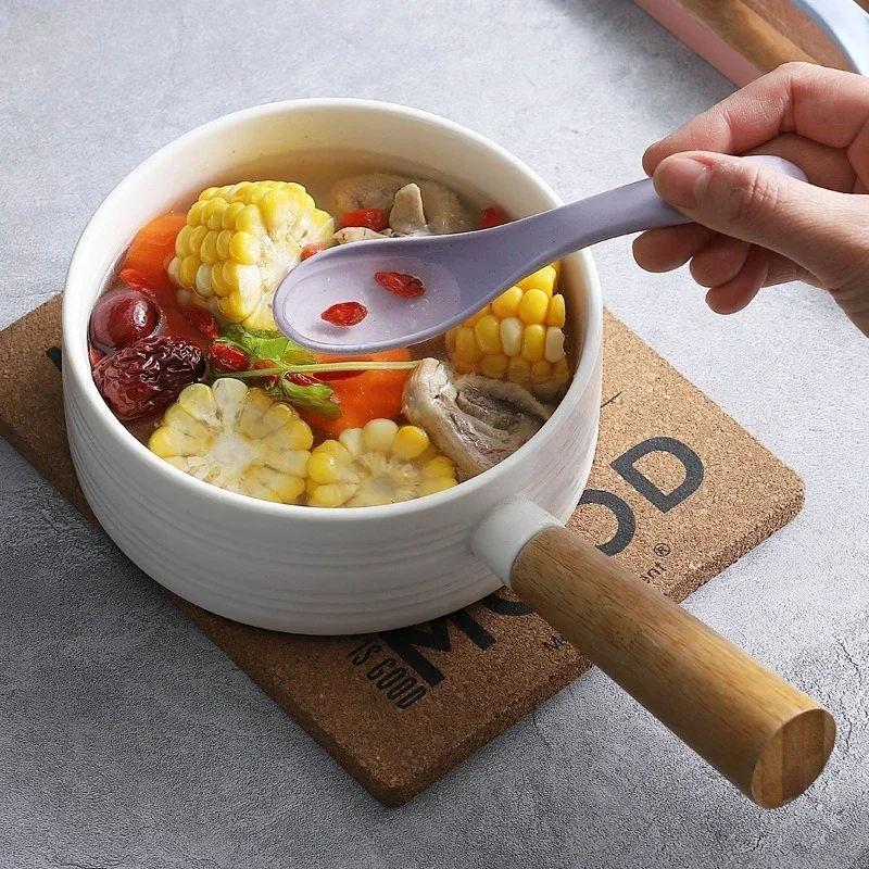 1 PC Wheat Straw Spoon for Household Soup Spoons Children Rice Soup Spoons Kitchen Tools Reusable Cooking Tableware