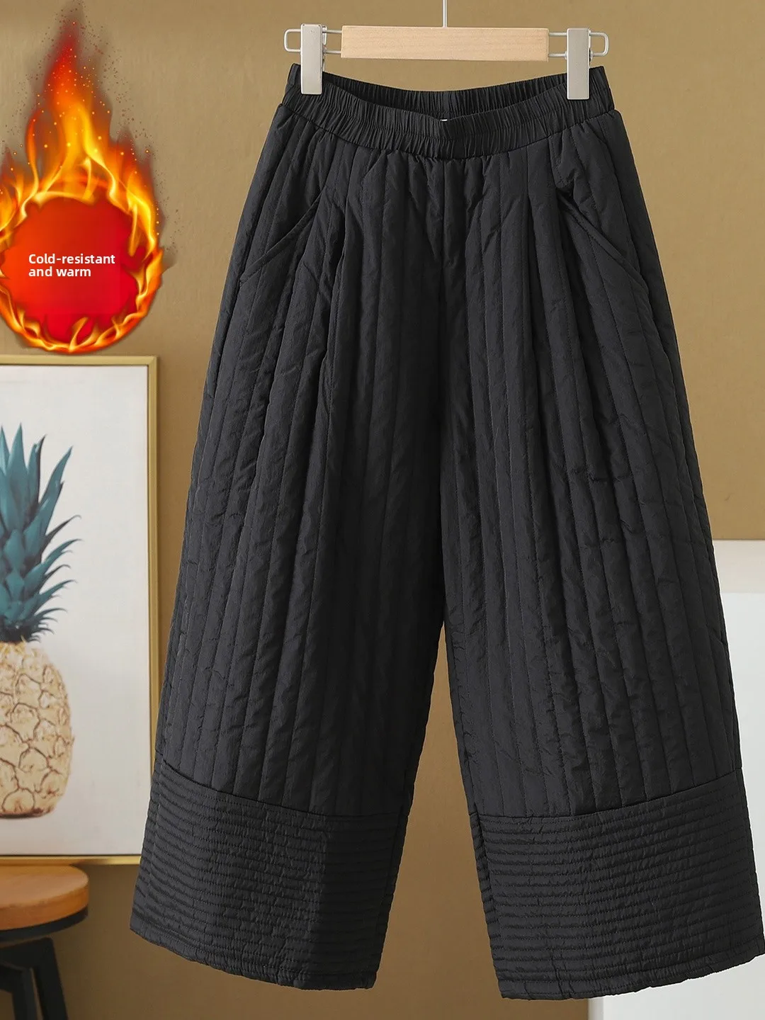 

High Waist Wide Leg Pants Women's plus Size Straight Casual Cotton Trousers Winter Faion Lazy Sle Korean Japanese Design