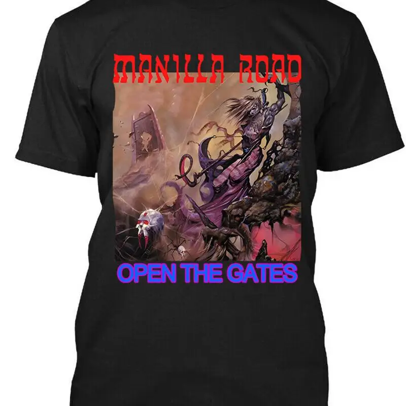 Nueva camiseta Popular de Manilla Road Open The Gates, música americana, S 4Xl