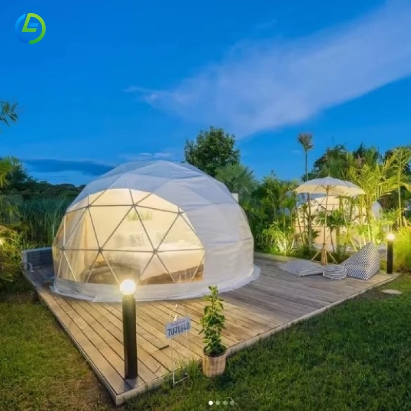 Luxury Hotel Camping Tents Resort Waterproof Clear Geodesic Glamping Dome Tent House for Outdoor Activities FL Customized