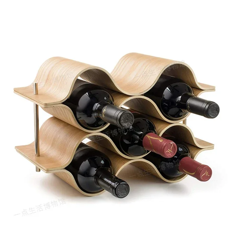 

%a Creative Wooden Wine Bottle Rack, Vintage Wine Bottle Stand, Wooden Bottle Holder
