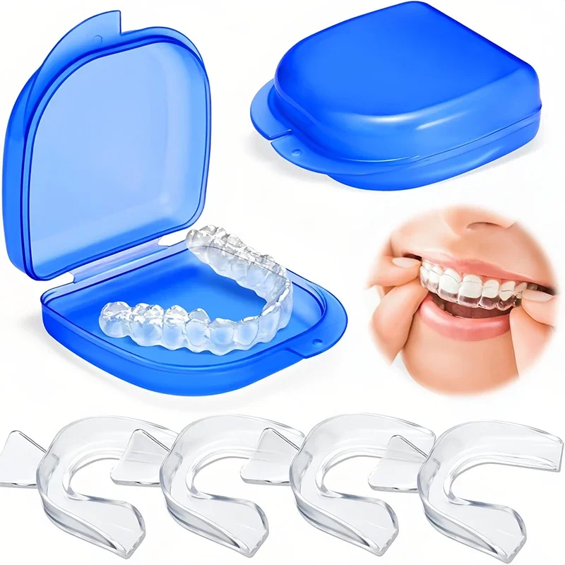 

Mouth Guard Teeth Protector Night Guard Orthodontic Brace Teeth Whitening Trays Silicone Dental Retainers with Storage Box