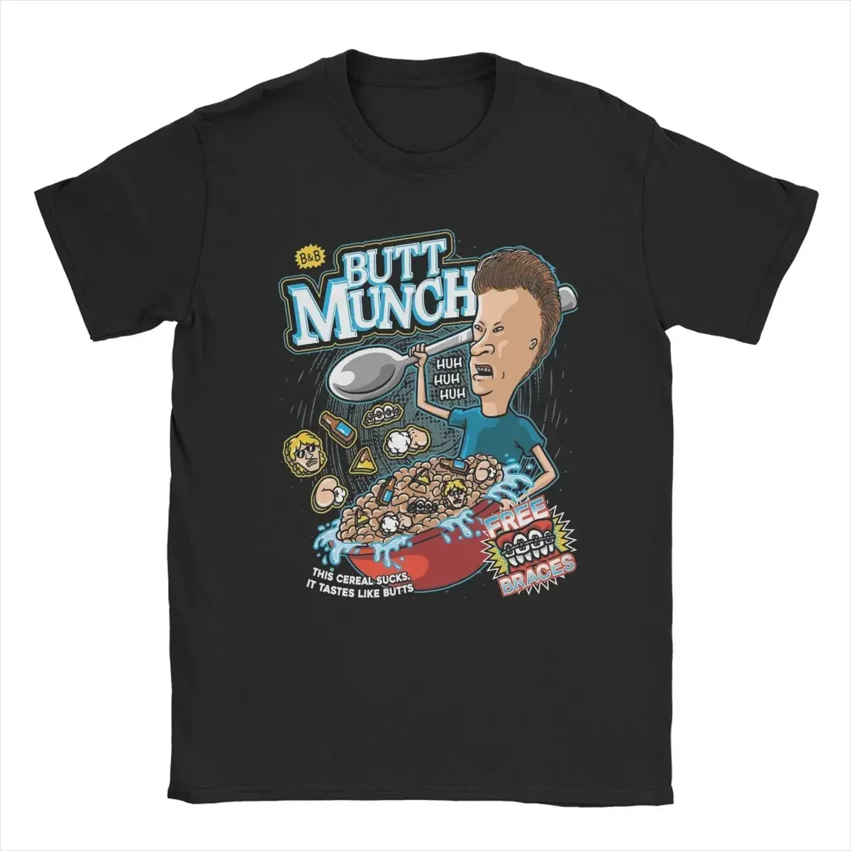 Butt Munch Beavis And Butthead T Shirts Men 100% Cotton Casual T-Shirts O Neck Tee Shirt Short Sleeve Tops Gift Idea