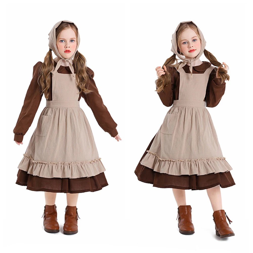

Retro girl dress apron dress+Crinoline Petticoat (45cm) | Farmhouse cosplay, themed party costume