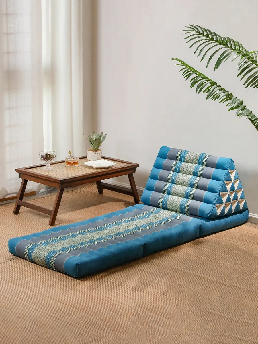 Southeast Asian style fabric triangle pillow, large backrest, bay window, tatami sofa, waist protection, large cushion