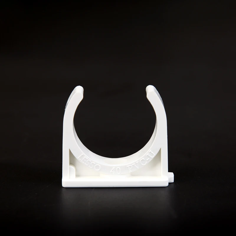 White UPVC Plastic Pipe Clamp Pipe Clip Pipe Buckle U-Type Saddle Type 5pcs