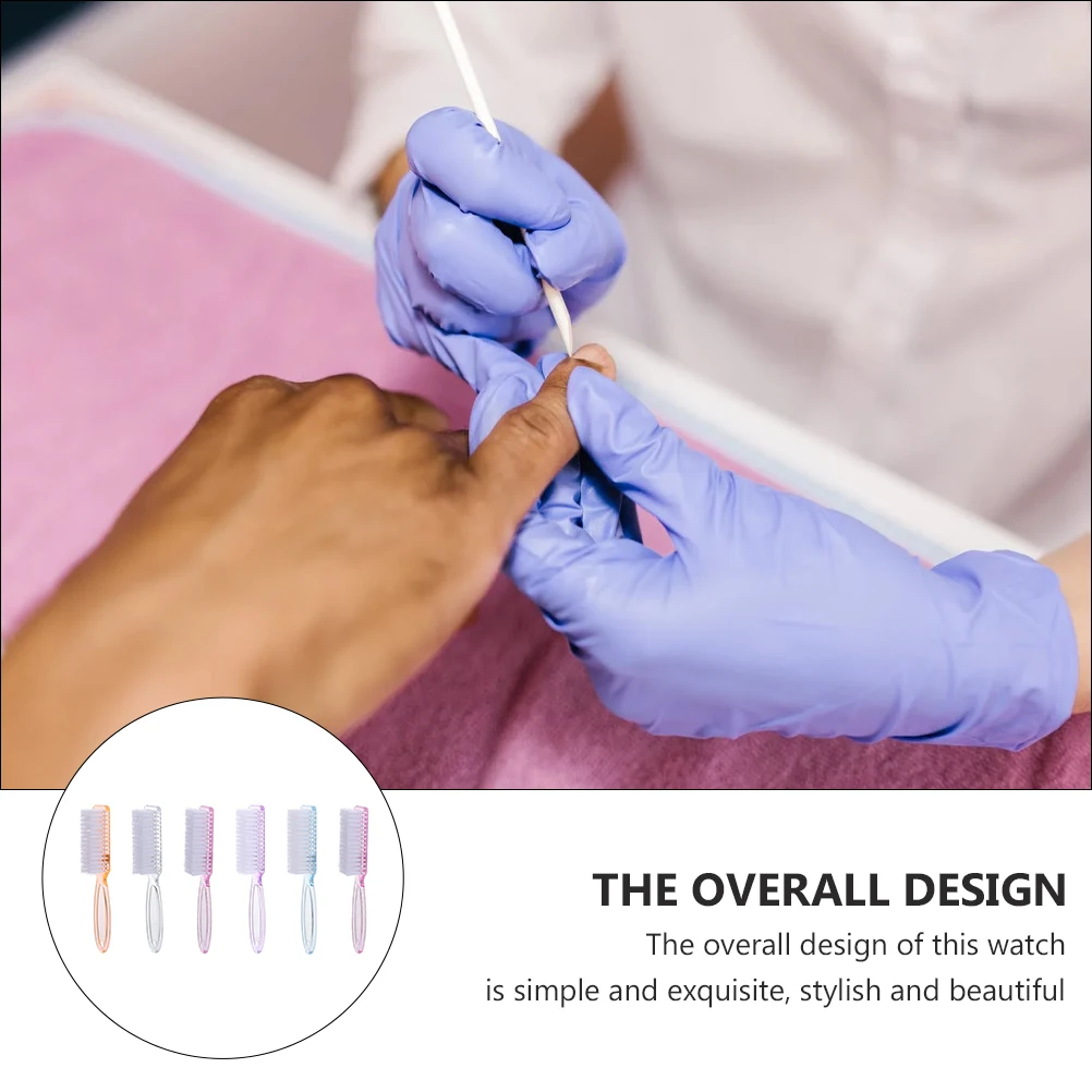 6pcs Nail Brush Set Durable Fingernail Cleaning Tool For Home Travel Bathroom Salon Use Scrub Brush Manicure Tool Nail Art