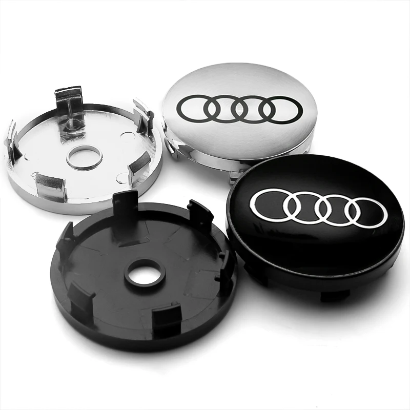 Do Audi S line RS Quattro A3 A4 A6 A5 Q5 A1 Q7 Q3 Q2 4Pcs 56+60mm Nakładki na kołpaki kół samochodowych Auto Osłona felgi Akcesoria