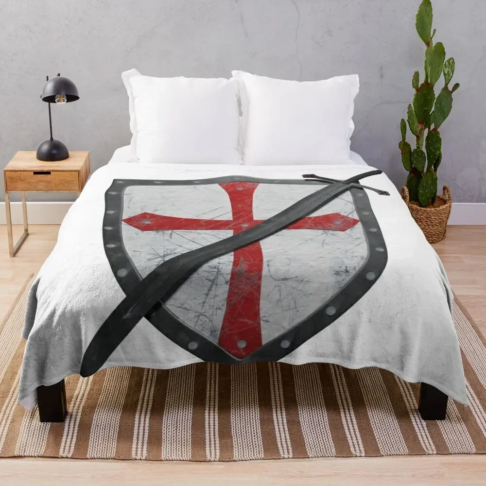 Crusader Sword and Shield Throw Blanket Retros heavy to sleep Blankets