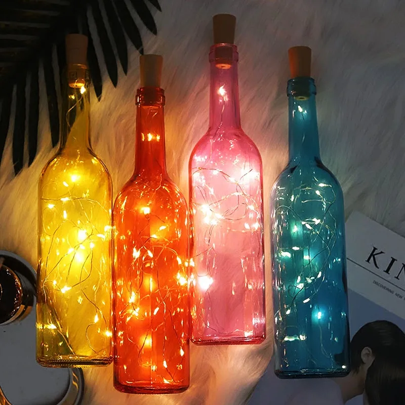 10/20 LED Cork Lights String 5/10 Pack Wine Bottle Lights for DIY Decoration with Cork Battery Operated Mini Copper Wire Light