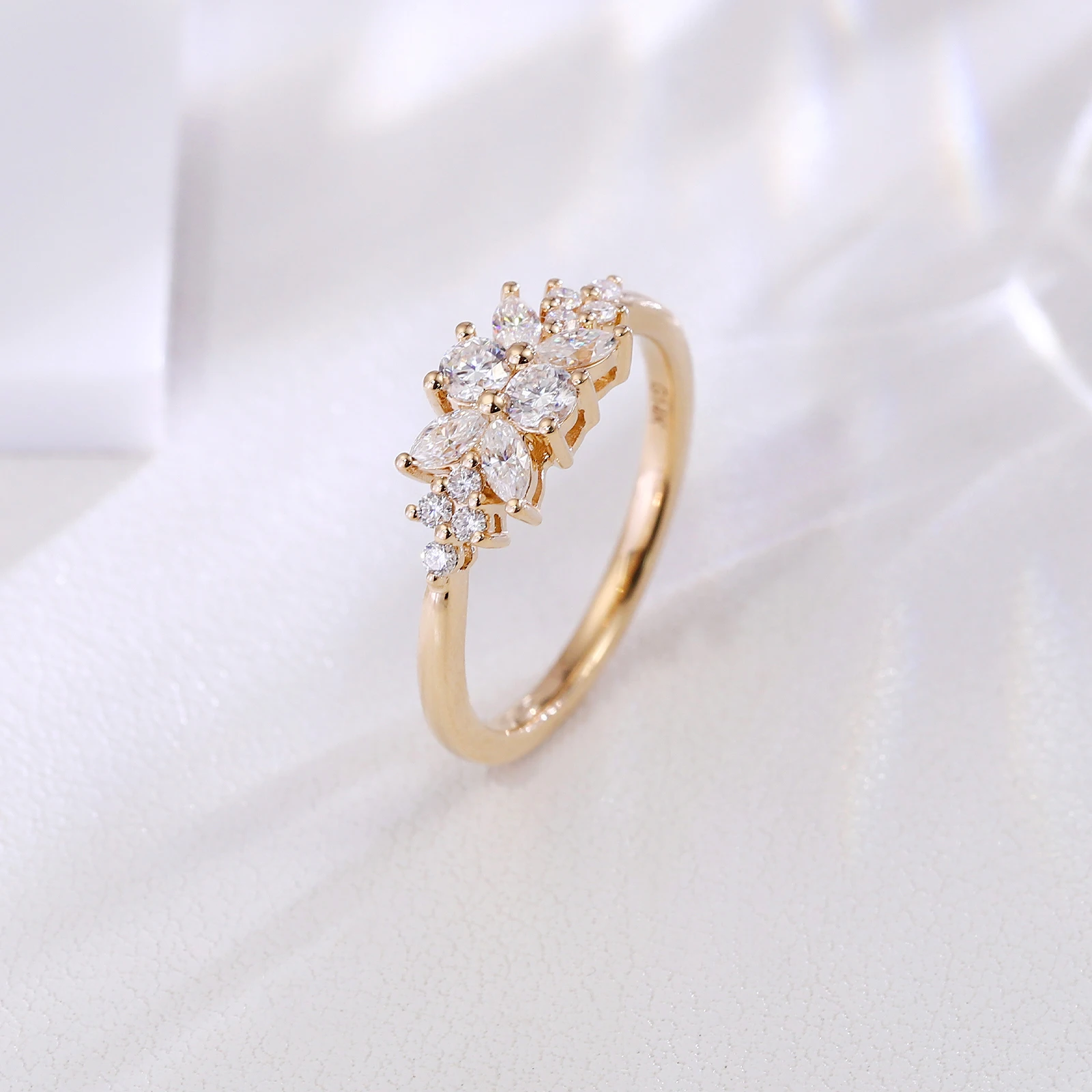 بروفانس خاتم الزواج الفاخر 10K الذهب الصلب DEF/VS مختبر الماس خاتم الخطوبة المجوهرات اليومية هدايا عيد الميلاد شخصية #2