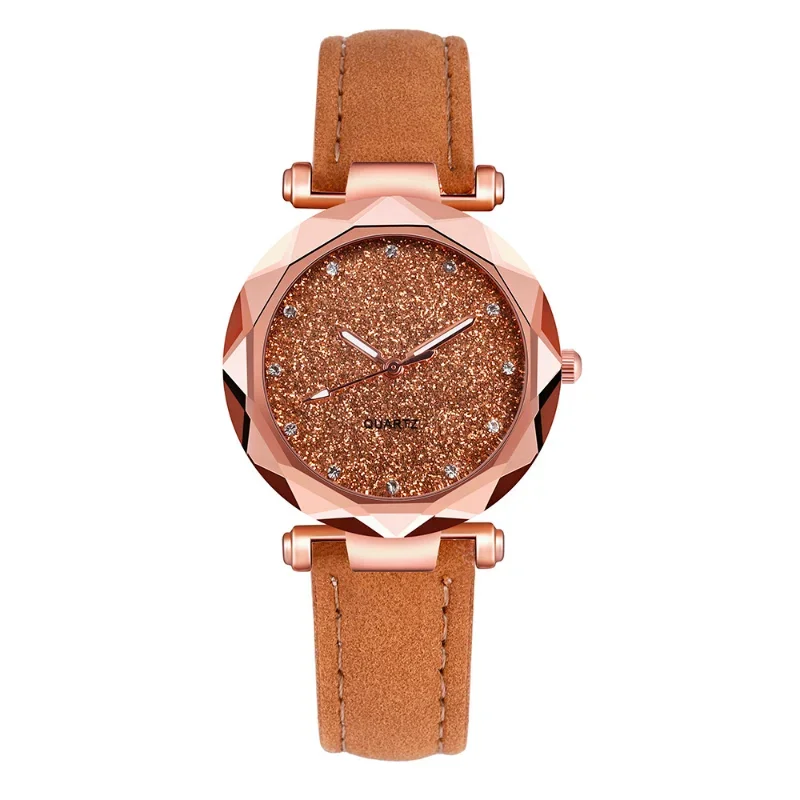 Ladies Fashion Korean Rhinestone Rose Gold Quartz Watch Female Belt Watch Women\'s Watches Fashion Clock Watch Women Watches #vk