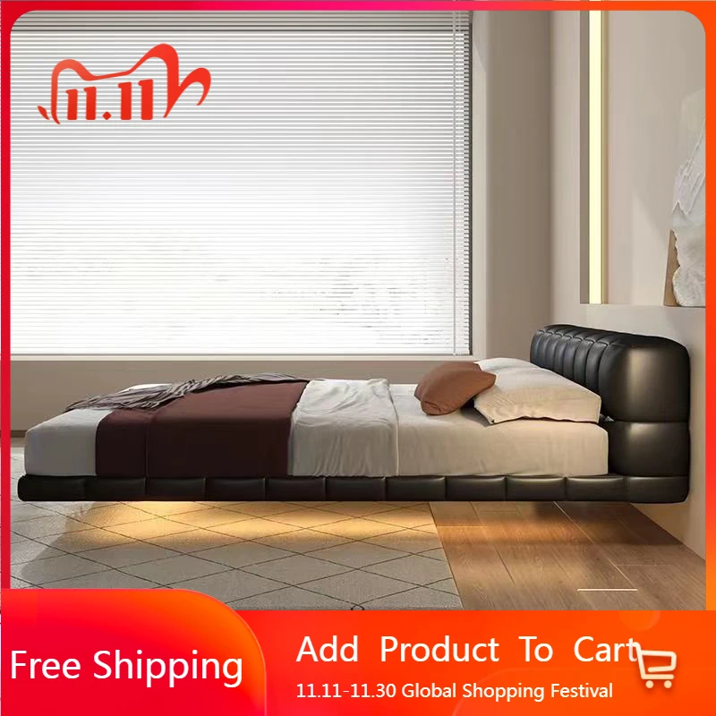 

Floor Design Floating Bed Simple Bedroom Safe Double Luxury Massage Bed Sleeping Full Modern Letto Matrimoniale Home Furniture