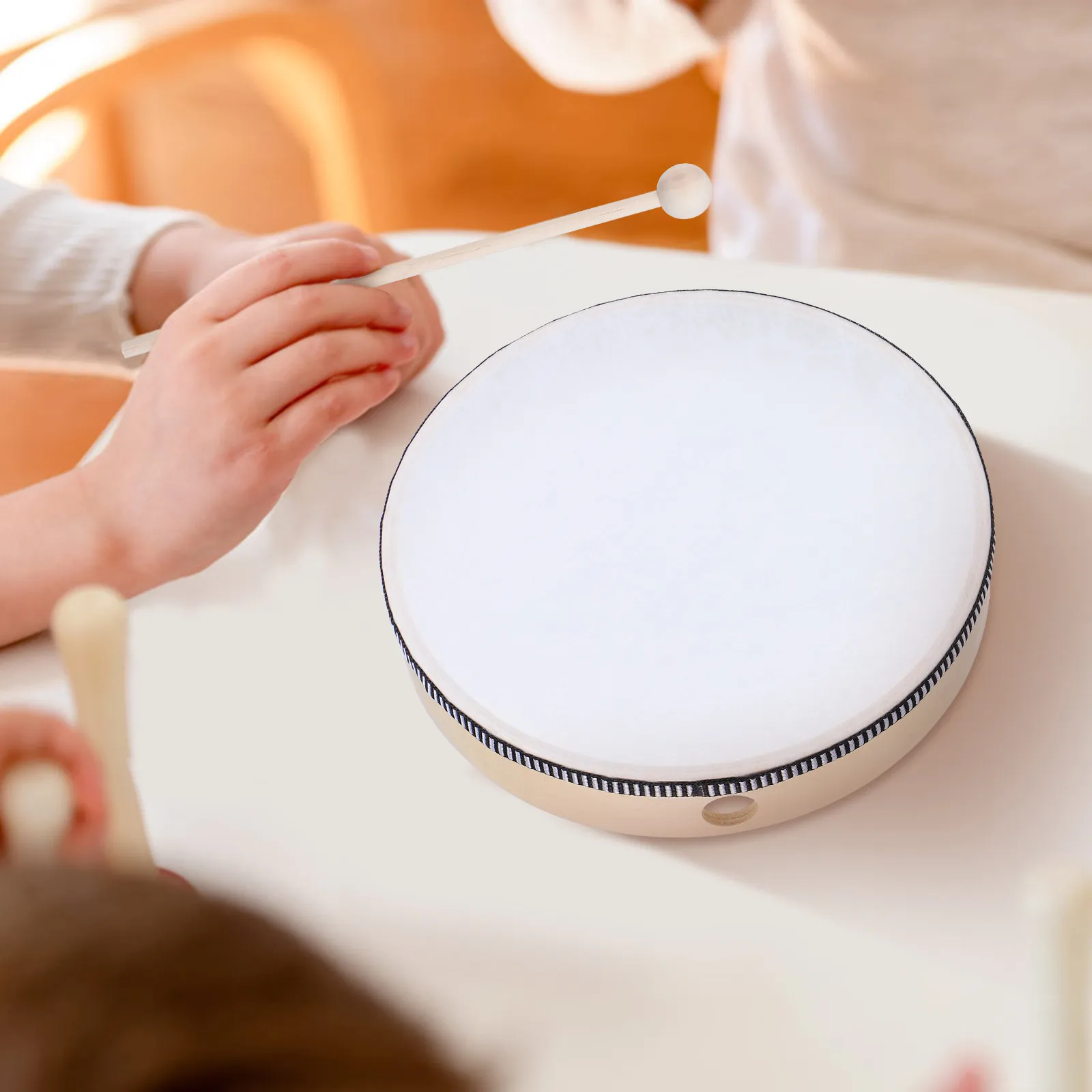 

Ручной барабан с деревянной рамой, ударный инструмент, в комплекте с палочками, универсальный для музыкальных занятий, барабанных кругов, индивидуальных тренировок