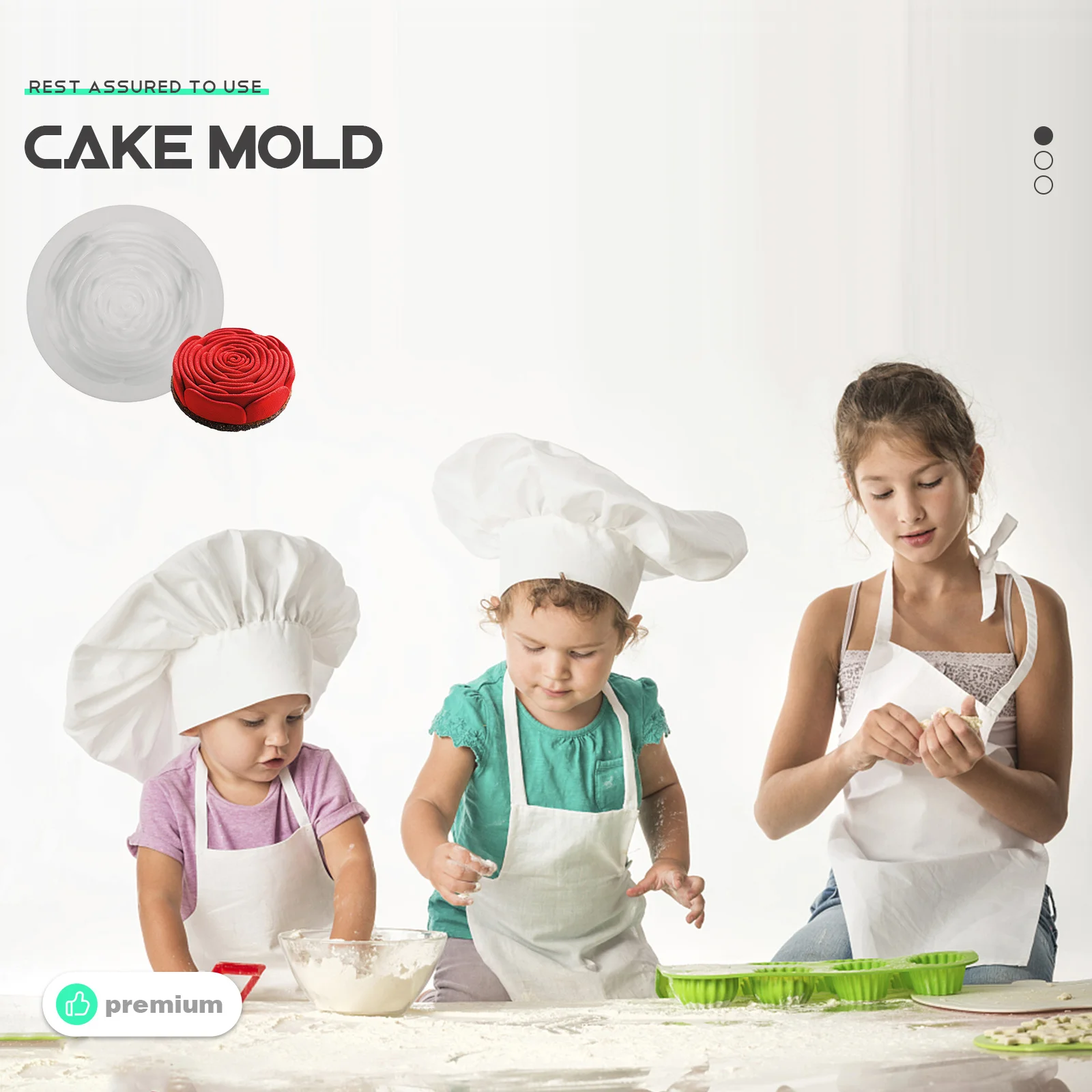 

Silicone Rose Mold Cake Baking Tool Unique Flower Shape Smooth Surface Easy Use Professional Home Baking Supplies Fondant Molds