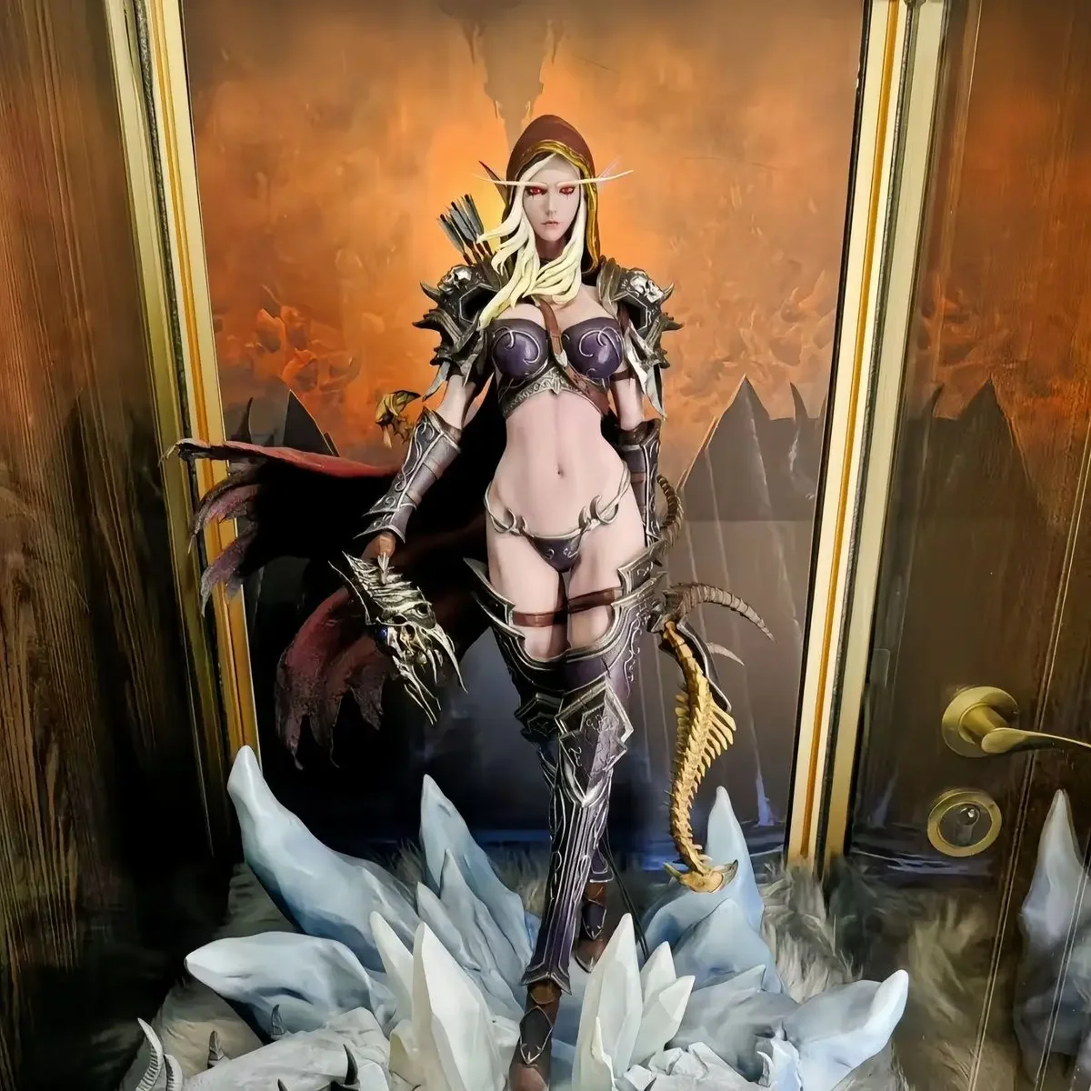 44cm World of Warcraft Anime Figure Sylvanas Windrunner Figures Figurine Gk Collection Statue Model Ornament Toys Christmas Gift