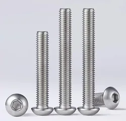 UNC 1/4-20 5/16-18 304 Round Head Hex Hexagon Socket Machine Screws Stainless Steel Pan Head Allen Bolts
