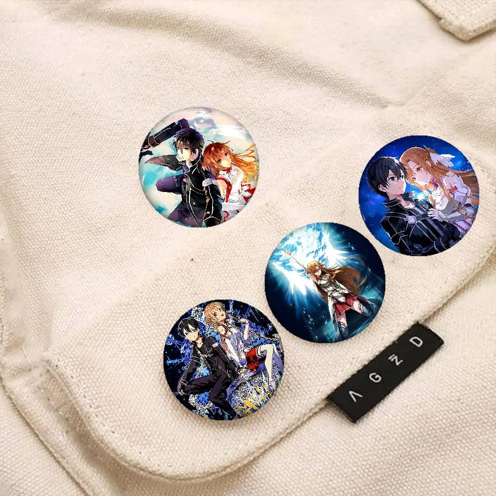 S-Sword A-Art Online Anime hojalata broche de botón suave insignia de Metal accesorios de joyería personalizados sombrero bolsa solapa
