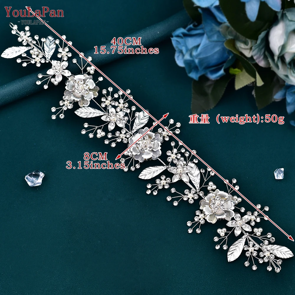 YouLaPan Silver Color Alloy Flower Belt Handmade Evening Gown Sash Belt for Party Wedding Bride Accessories Bridal Belt SH519 ﻿