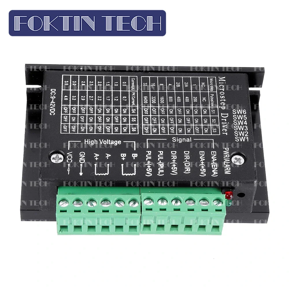 

TB6600 Upgraded Stepper Motor Driver Controller for 4A 9~40V TTL 32 Micro-Step 2 or 4 Phase of 42/57 Stepper Motor 3D Printer