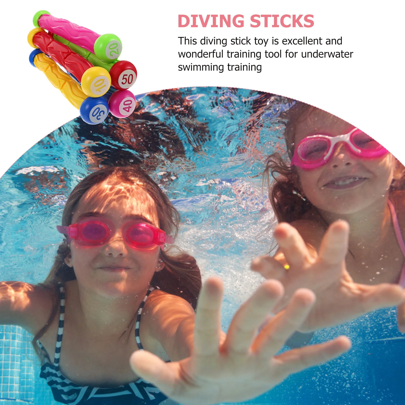 

5Pcs Throwing Diving Stick for Kids Smooth Finish Safe Skin Contact Great for Swimming Pool Games and Training Activities