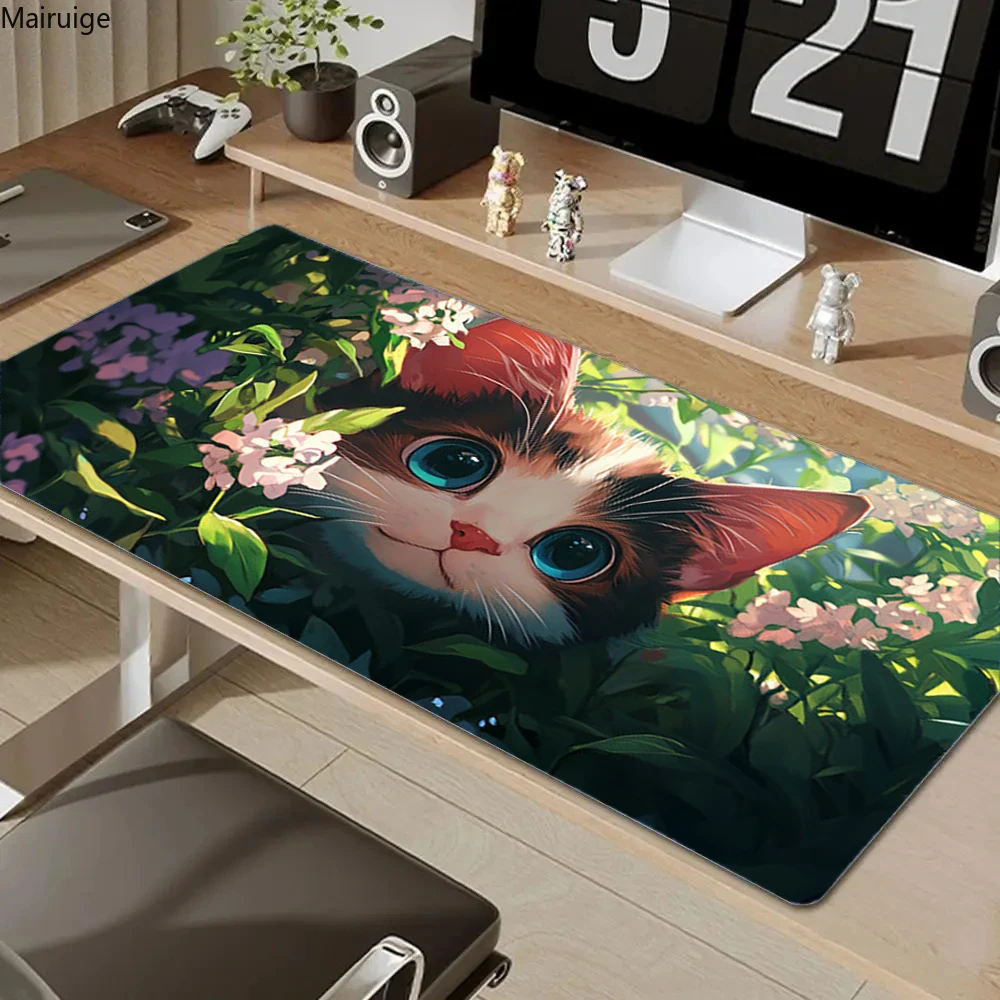 

Cute little cat pattern Art Mouse Pad Large Gaming Mousepad Gamer Keyboard Mouse Mats Office Computer Laptop Desk Mat