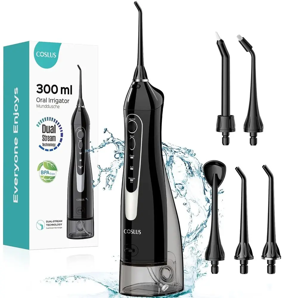 

Portable Rechargeable 300ML Travel Oral Irrigator - IPX7 Waterproof Electric Teeth Cleaning Device