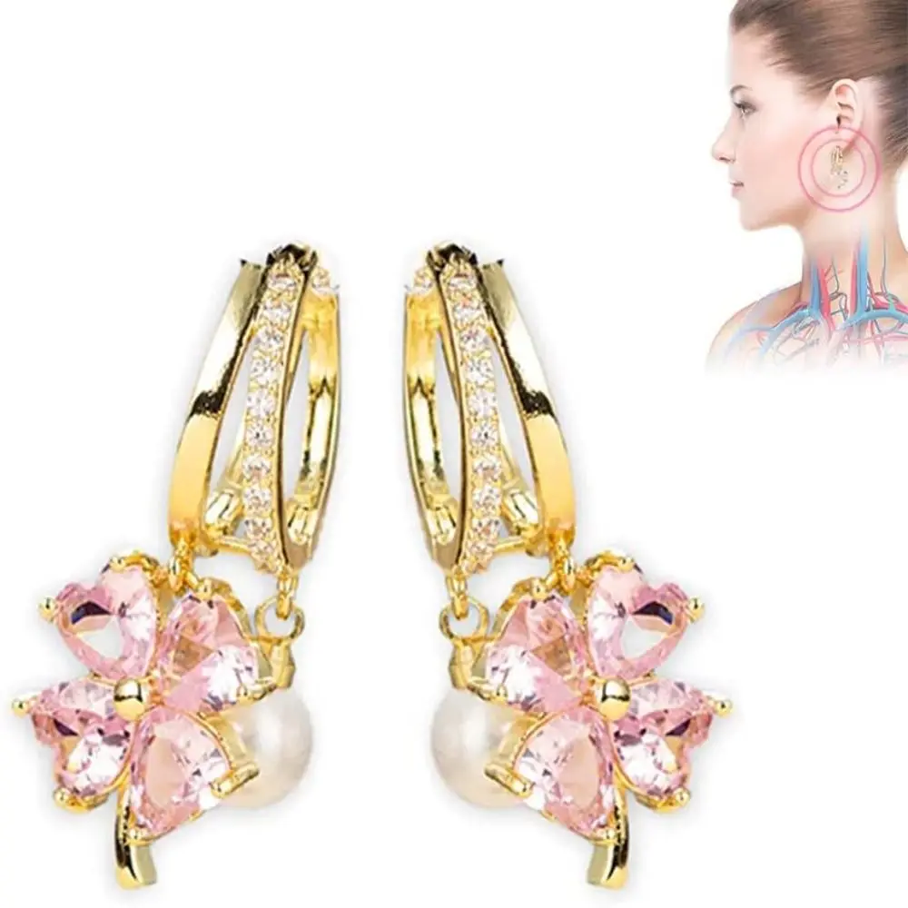 Magnetherapy Germanium Earrings Lymphatic Magnetotherapy Earrings Weight Loss Lymphatic Drainage Earrings