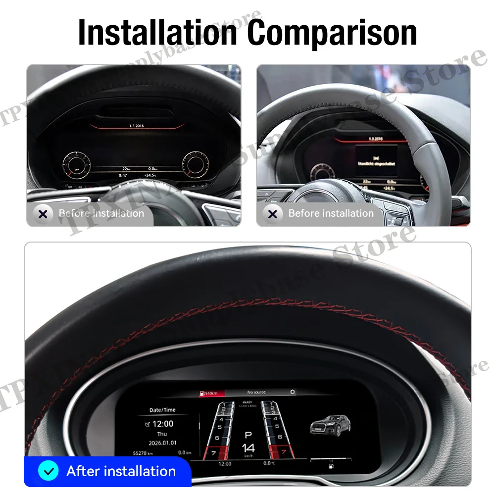 Carplay Android Auto Support For Audi Q2 A3 2013~2020 LCD Dashboard Multifunction Car Interior Refit Accessories Auto Gauge