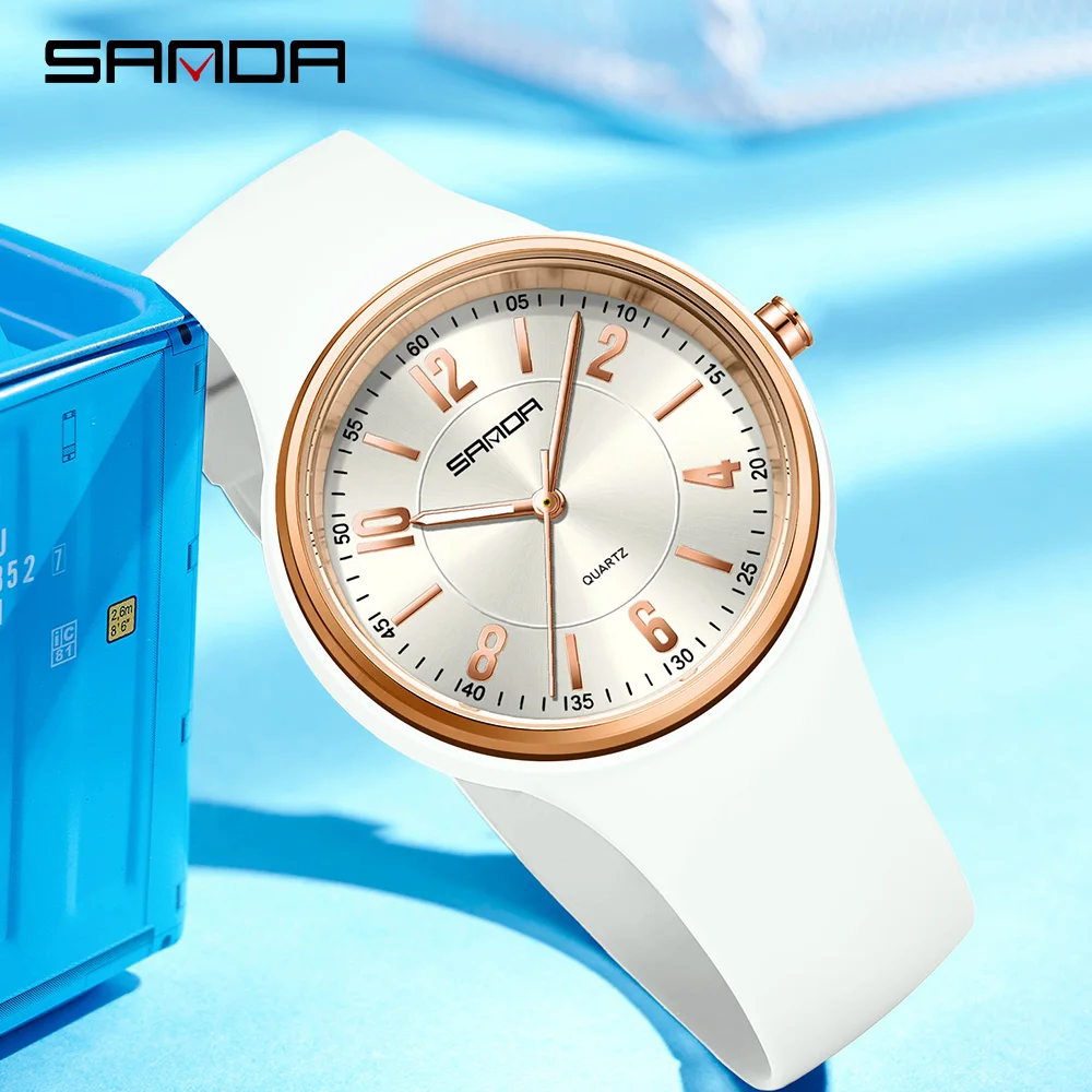 

SANDA Fashion Quartz Watch Men's and Women's Simple Large Dial 3ATM Waterproof Lightweight Luminous Display Student Watch