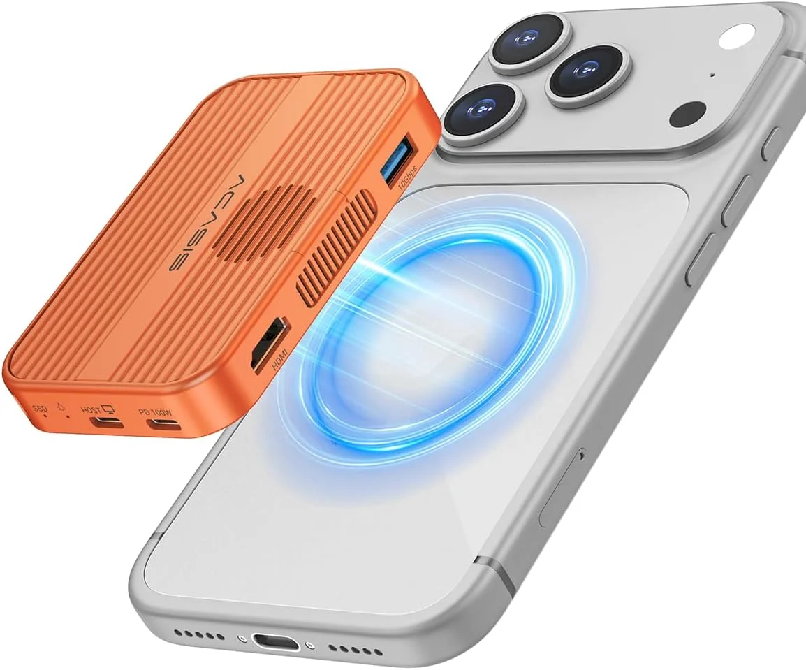 

Acasis Magnetic 10Gbps USB-C Docking Station PD100W HDMI 4K/60HZ & SSD Enclosure 8TB for M.2 NVMe SSD 2280/60/42/30 for iP17/16