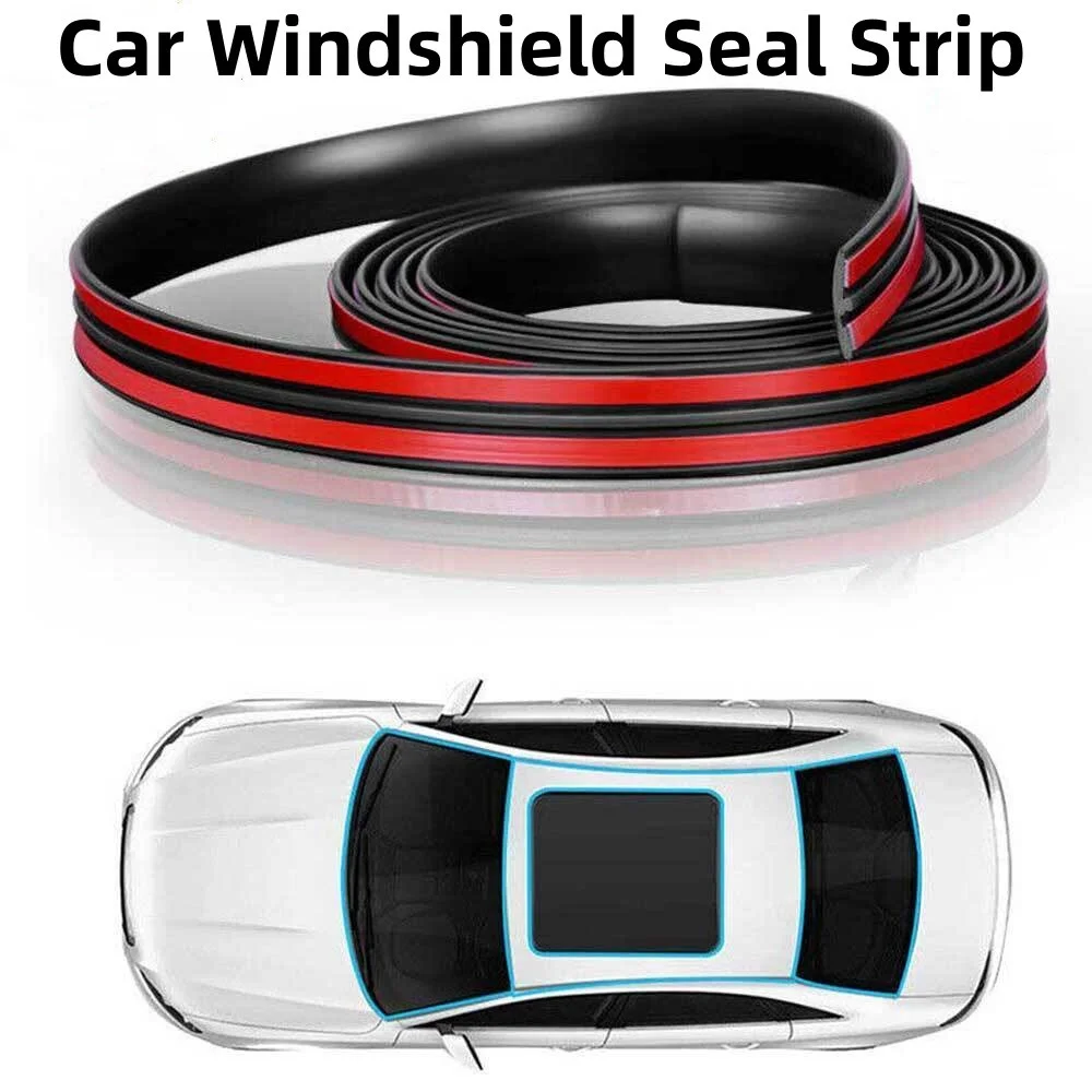 Car Rubber Seal Strips Auto Seal Protector Sticker Window Edge Windshield Roof Rubber Sealing Strip Noise Insulation Universal