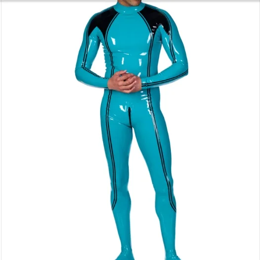 Catsuit de fête en caoutchouc Gummi en latex, Zentai Handschuhe, Mode-Rennuniform imbibé, Masplay Tim ade