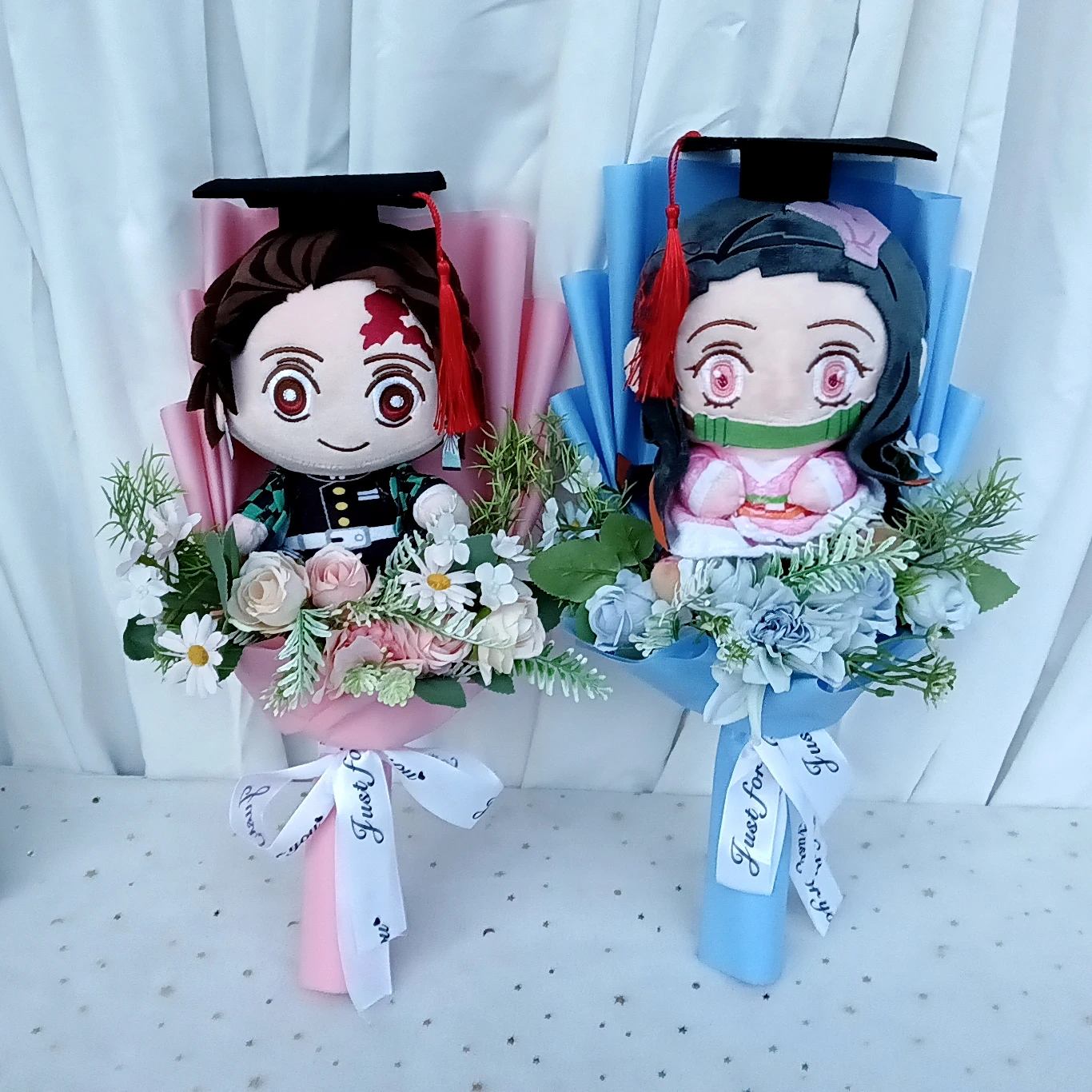 

Hot Japan Demon Slayer Plush Bouquet Lovely Anime Kimetsu NoYaiba Kamado Tanjirou Nezuko Plush Toys Graduation Birthday Gifts