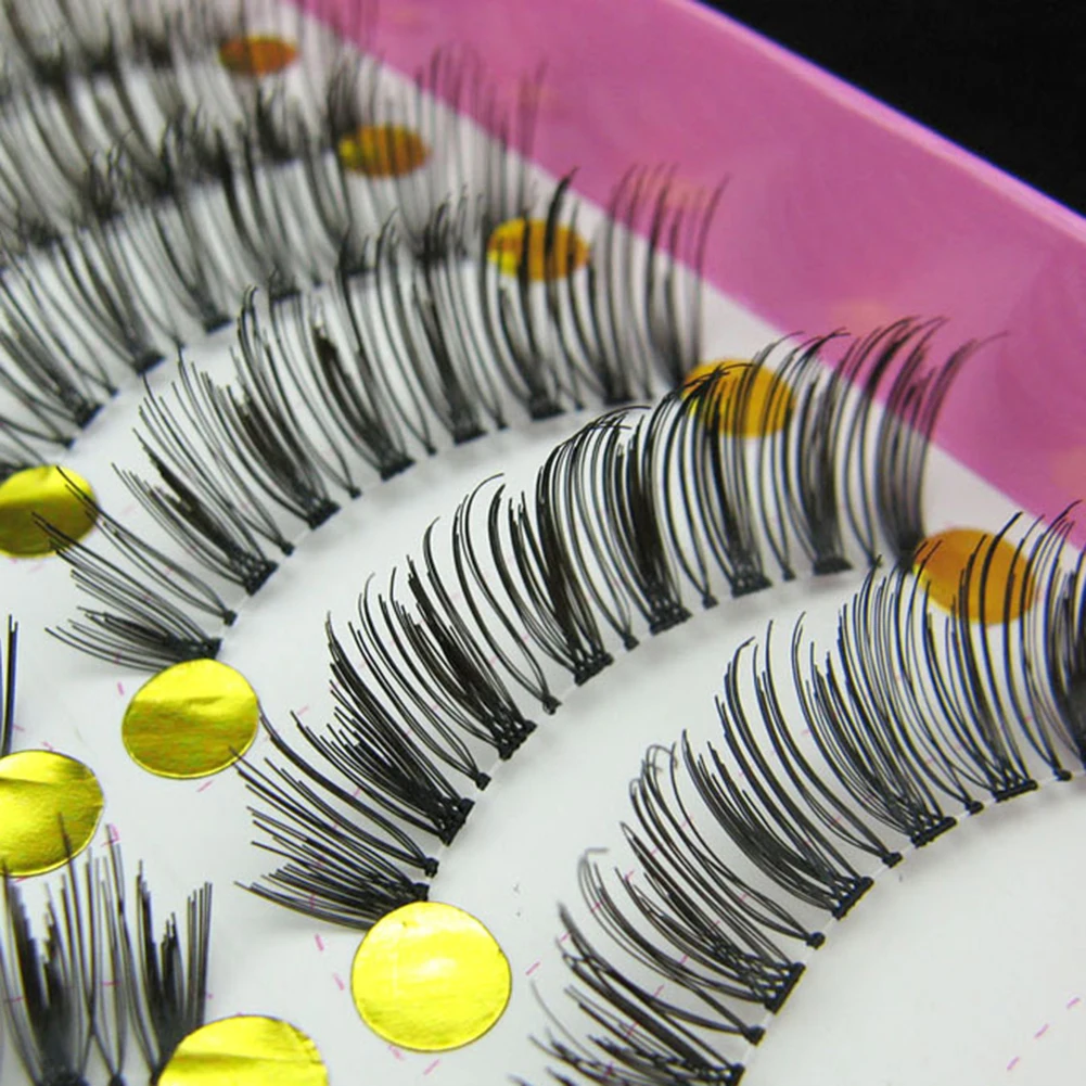 10Pairs Natural Fake Eyelashes Long Thick False Eyelashes Black Makeup Tools