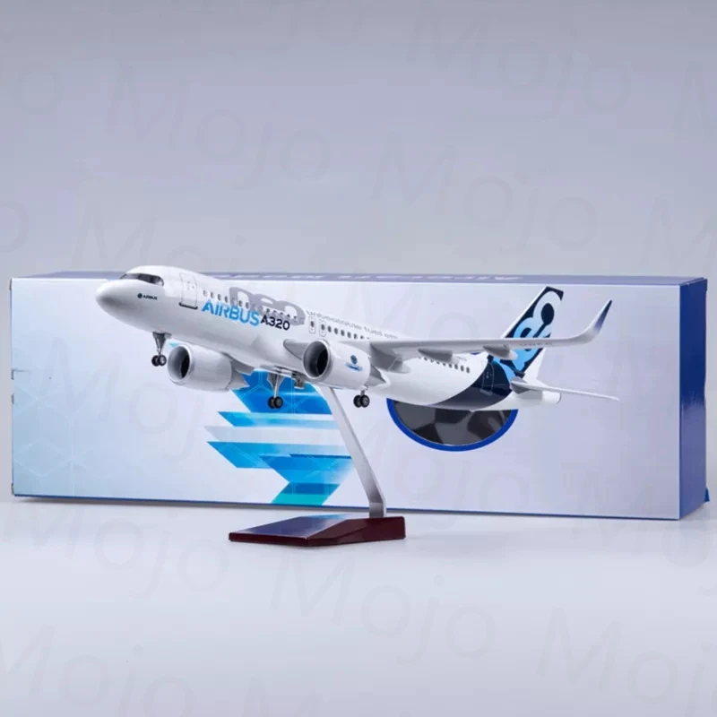 

Масштаб 1:80, 47 см, A320 NEO, самолет с базовыми огнями и колесами, литая под давлением модель самолета из смолы, коллекция, дисплей, подарки, фанаты