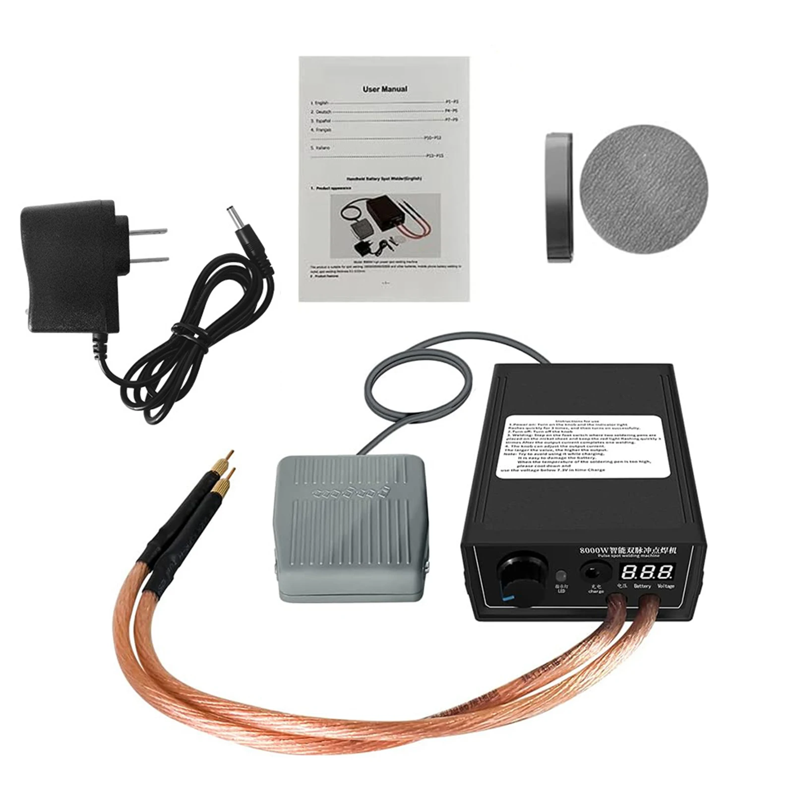 ABS Portable 8000W High Power Dual Pulse Spots Welding Machine 0.1-0.3mm Nickel SheetPortable Reliable