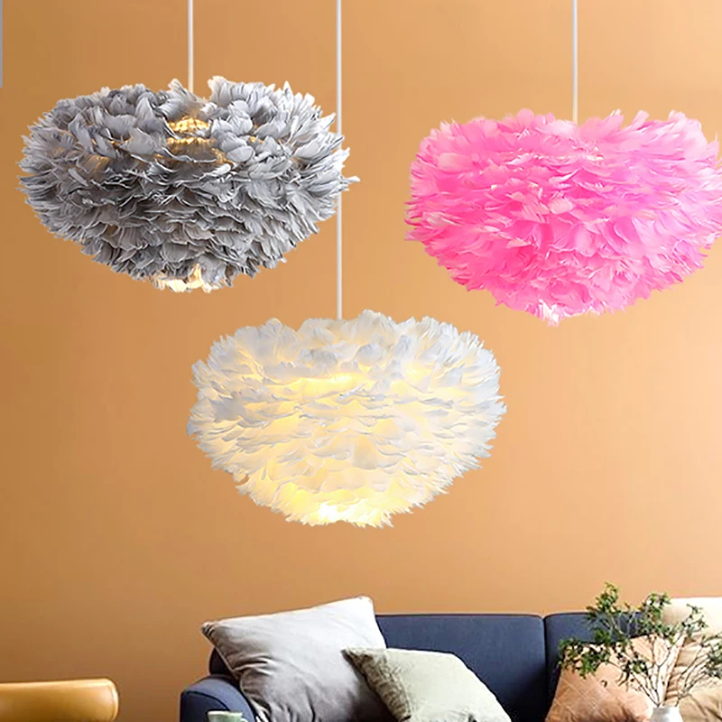 Feather Chandelier Modern Large Goose Feather Living Room Bedroom Feather Chandelier Warm and Fashionable Clothing Store