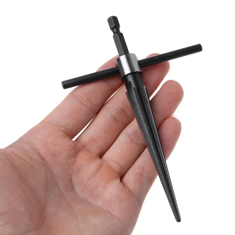 

6 Flute Tapered Reamer Black T Handle Carbon steel Drilling Fixture Handheld Industrial Tool Parts Repair Trimming