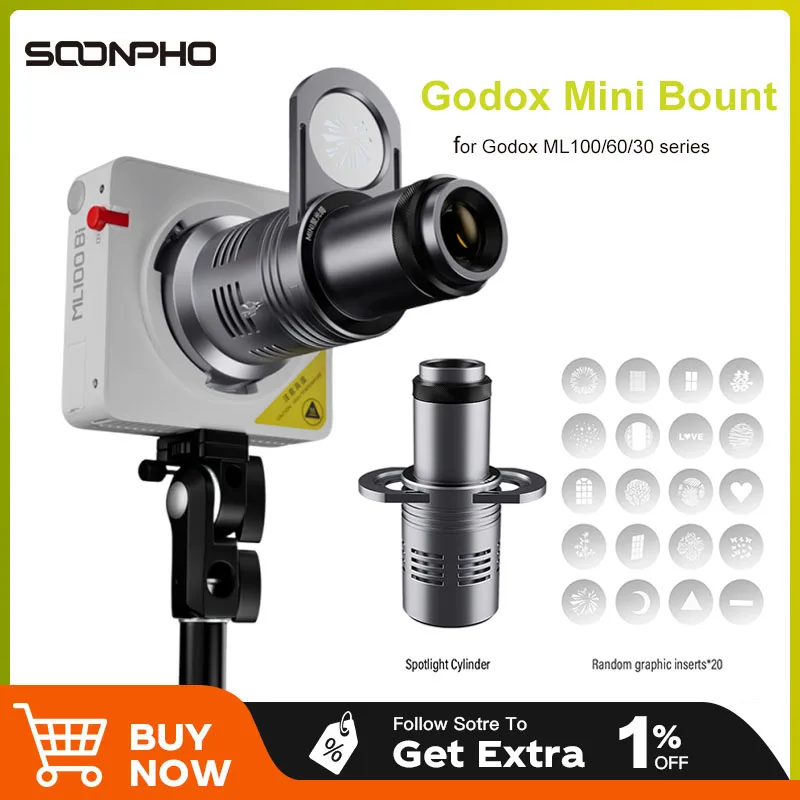 

SOONPHO Bowens Mount Flash Snoot Conical Optical Condenser Art Special Shaped Beam for Mini Bowens Godox Yongnuo Zhiyun Mount