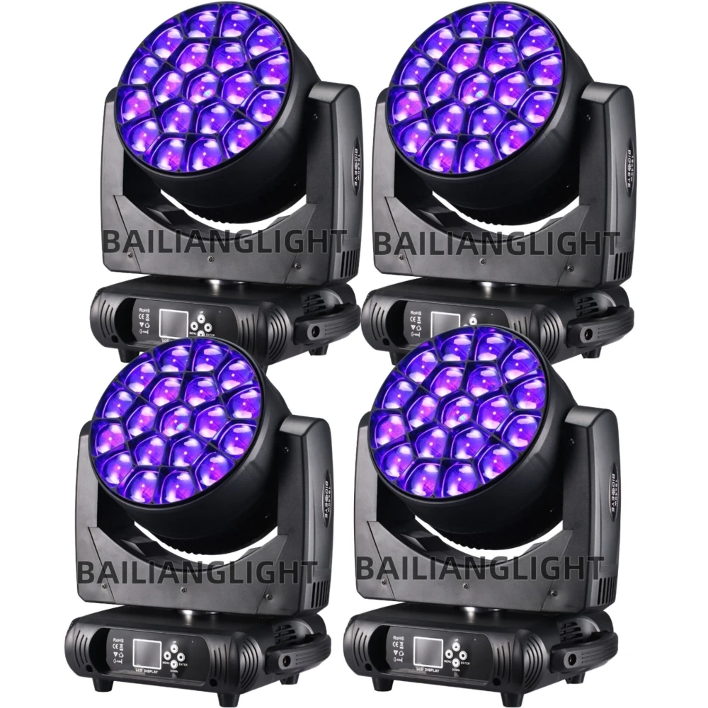 4PZ 19X40W LED Strahl Waschen Große Bienen Augen RGBW Zoom Moving Head Beleuchtung Mit LED Blende DJ Disco Bühne