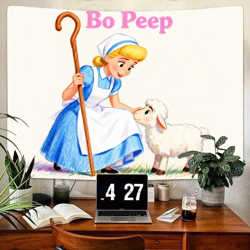 

1 шт. Little Bo Peep & Sheep мультяшный гобелен Kawaii подарок для девочки полиэстер настенное искусство детская спальня декор для детской комнаты