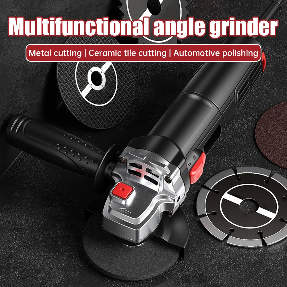 1300W Electric Angle Grinder 220V Corded Grinding Machine 100mm Electric Grinding Cutting Polishing Power Tool EU/US Plug