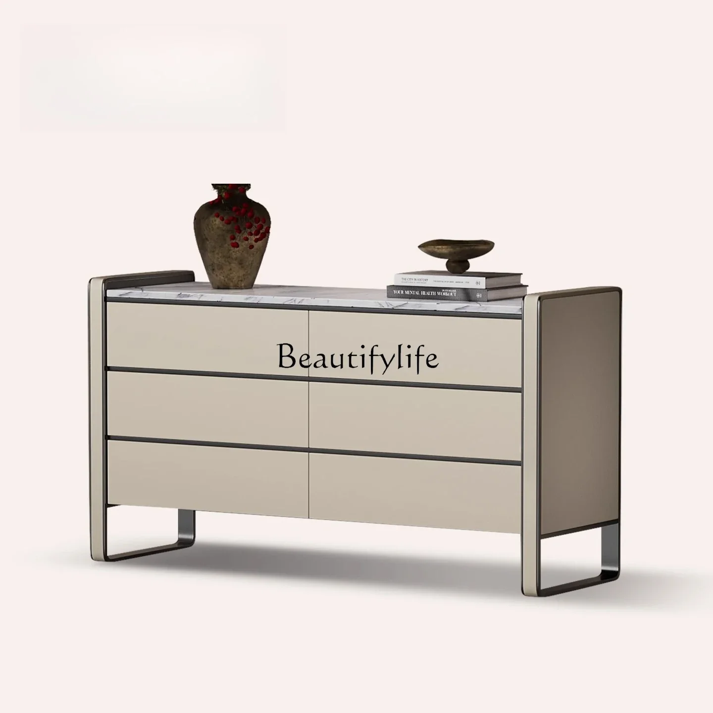 

ld14Italian Minimalist Storage Cabinet Modern Simple Light Luxury High-End Solid Wood Wall-Mounted Storage Cabinet